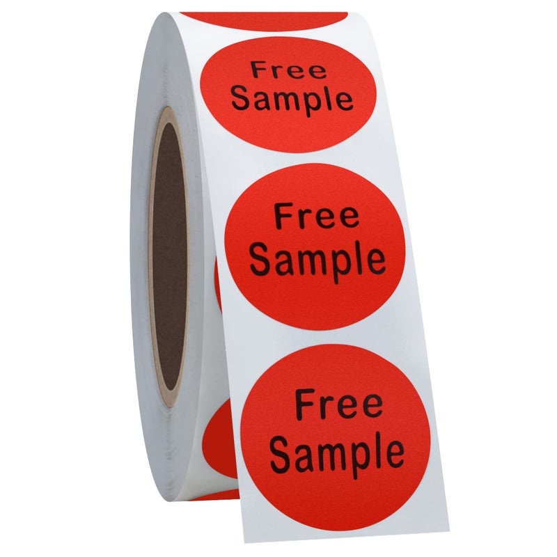 Hybsk Free Sample Stickers 1 Inch Round Retail Store Sale Displays Adhesive Labels for Inventory Control Total 500 Per Roll (Red) - Image 4